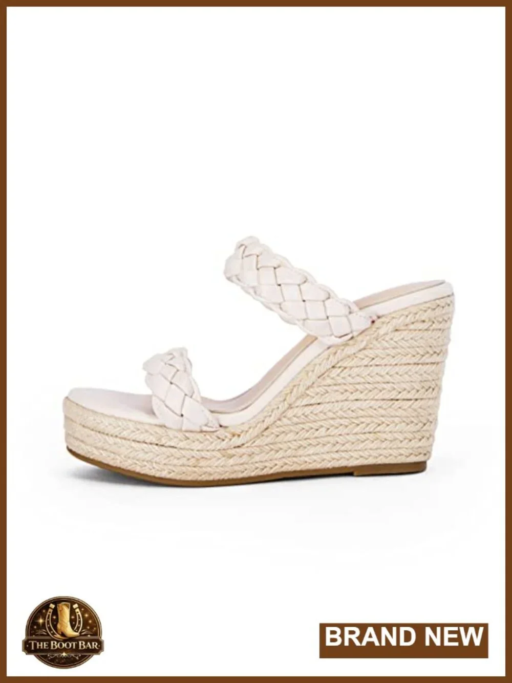 Wedge Platform Sandals Espadrilles Two Strap Woven Slip On Slide Sandals